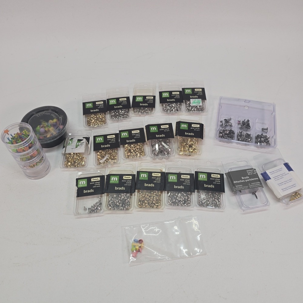 Making Memories Silver And Gold Round Brads Lot Of 20+ Boxes Some Are Partials